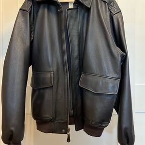 L.L. Bean Brown Leather Jacket size L in excellent condition.